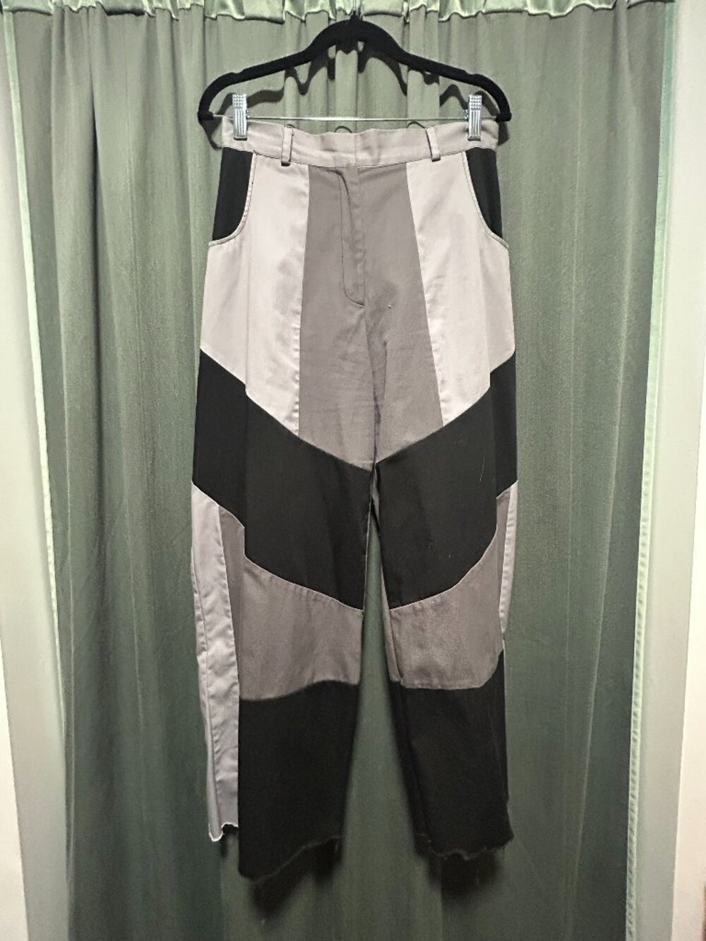 Grey Color Block Trousers